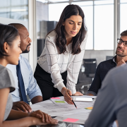 Group of people working at a table